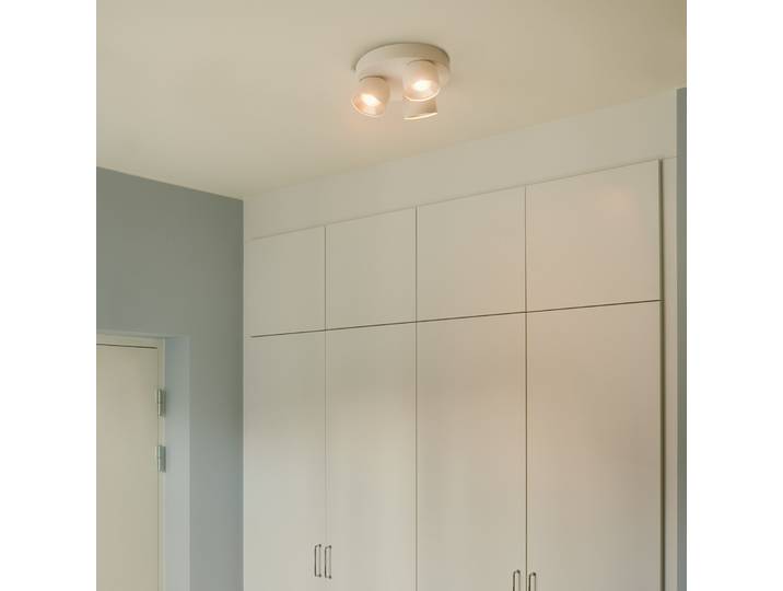 Downlight Pitcher, blanc/argent, à 3 lampes, rond - Nordlux - Couloir - Moderne - Métal - Multi-ampoules