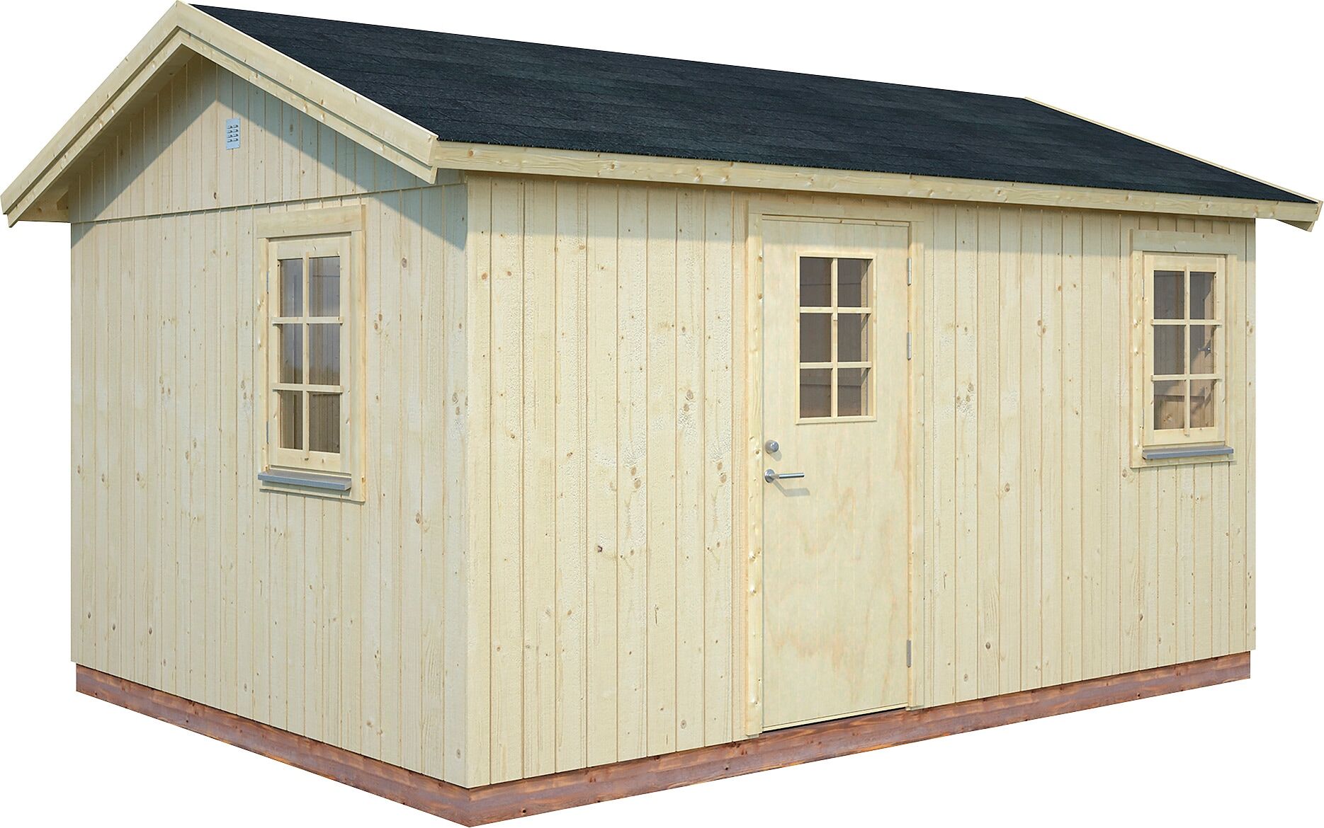 Gartenhaus PALMAKO "Nordic Haus Hedwig", beige (naturbelassen), Fußboden im Gartenhaus, ohne Dacheindeckung, Massivholz, Gartenhäuser, Gartenhaus, inklusive Fußboden