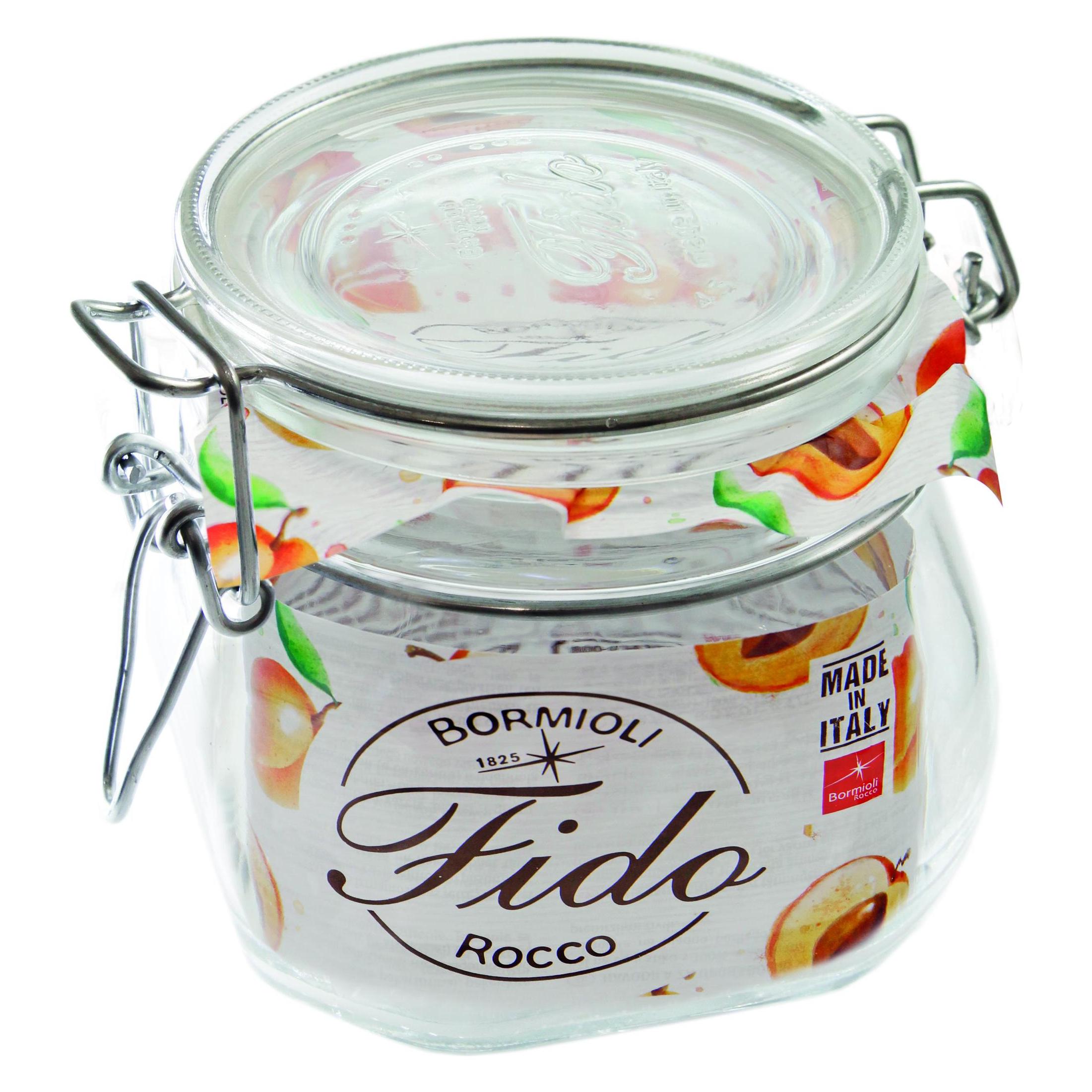 Weck Bormioli Rocco Drahtbügelgläser Fido 560ml, 6 Gläser + Gummis Einmachgläser 4309 (6 Stk., 0.56 l) (70587050)