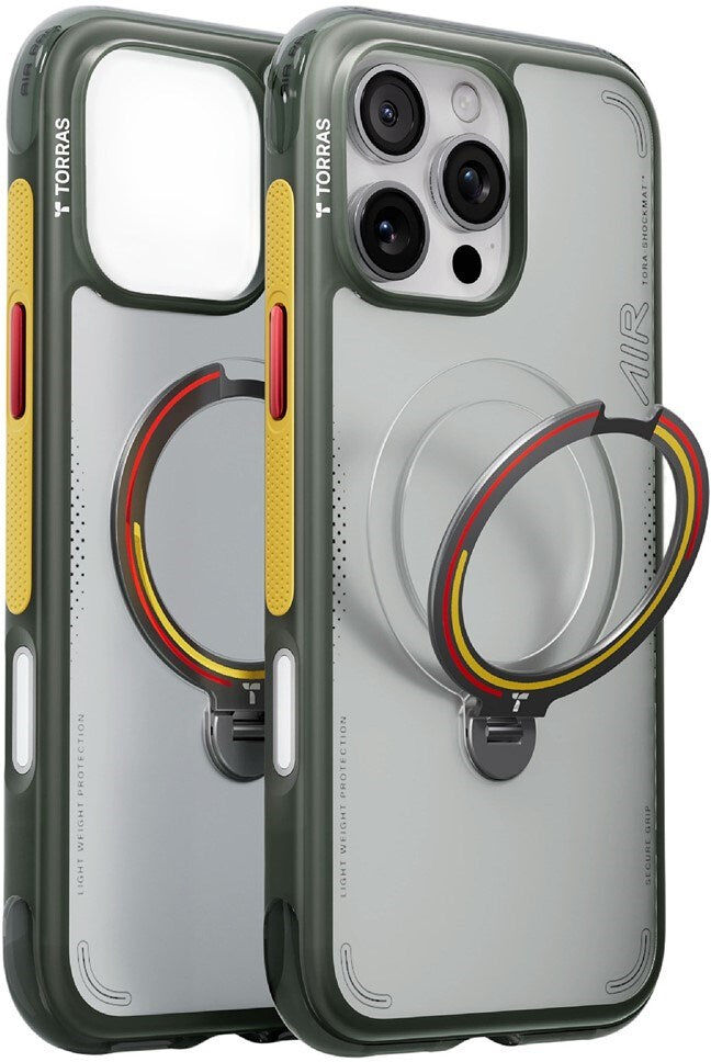 iPhone 16 Pro TORRAS Ostand Q3 Air Case m. 360° Kickstand - MagSafe Kompatibel - Germany Iron