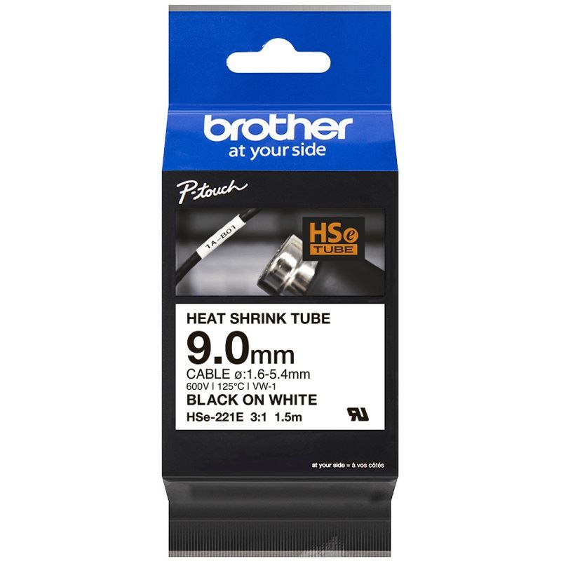 Brother HSe-221E - Schrumpfschlauch-Band - 1 Kassette(n) - Roll (0,9 cm x 1,5 m)