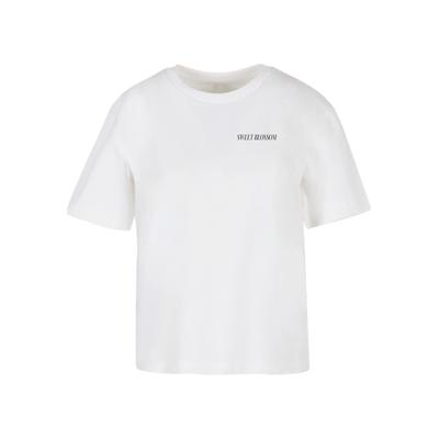 T-Shirt MISS TEE "Miss Tee Damen Sweet Blossom And Beauty Tee", Damen, Gr. L, weiß, 100% Baumwolle, bedruckt, oversize, Rundhals, Shirts T-Shirt