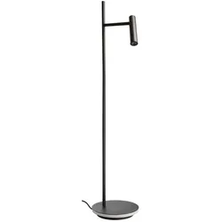 Deko-Light LED Stehleuchte BRAHE, mit beleuchtetem Fuß + LED Spot am Ausleger, 11.5W 3000K 530lm 25°, Verkehrsschwarz D-343026