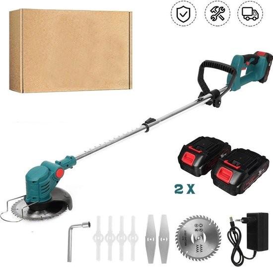 Unkrautbürsten-Set - Gelenkbürste - Elektrische Unkrautbürste - Unkrautvernichter - Freischneider - Inklusive 2 Akkus und Ladekabel