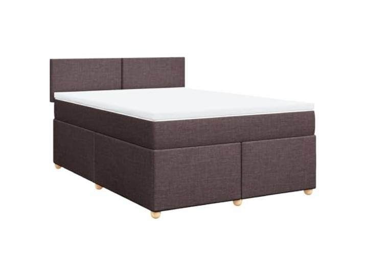 KKgypkn Boxspringbett mit Matratze Dunkelbraun 140x190 cm Stoff – Taschenfederkernmatratze mit Lattenrost für erholsamen Schlaf