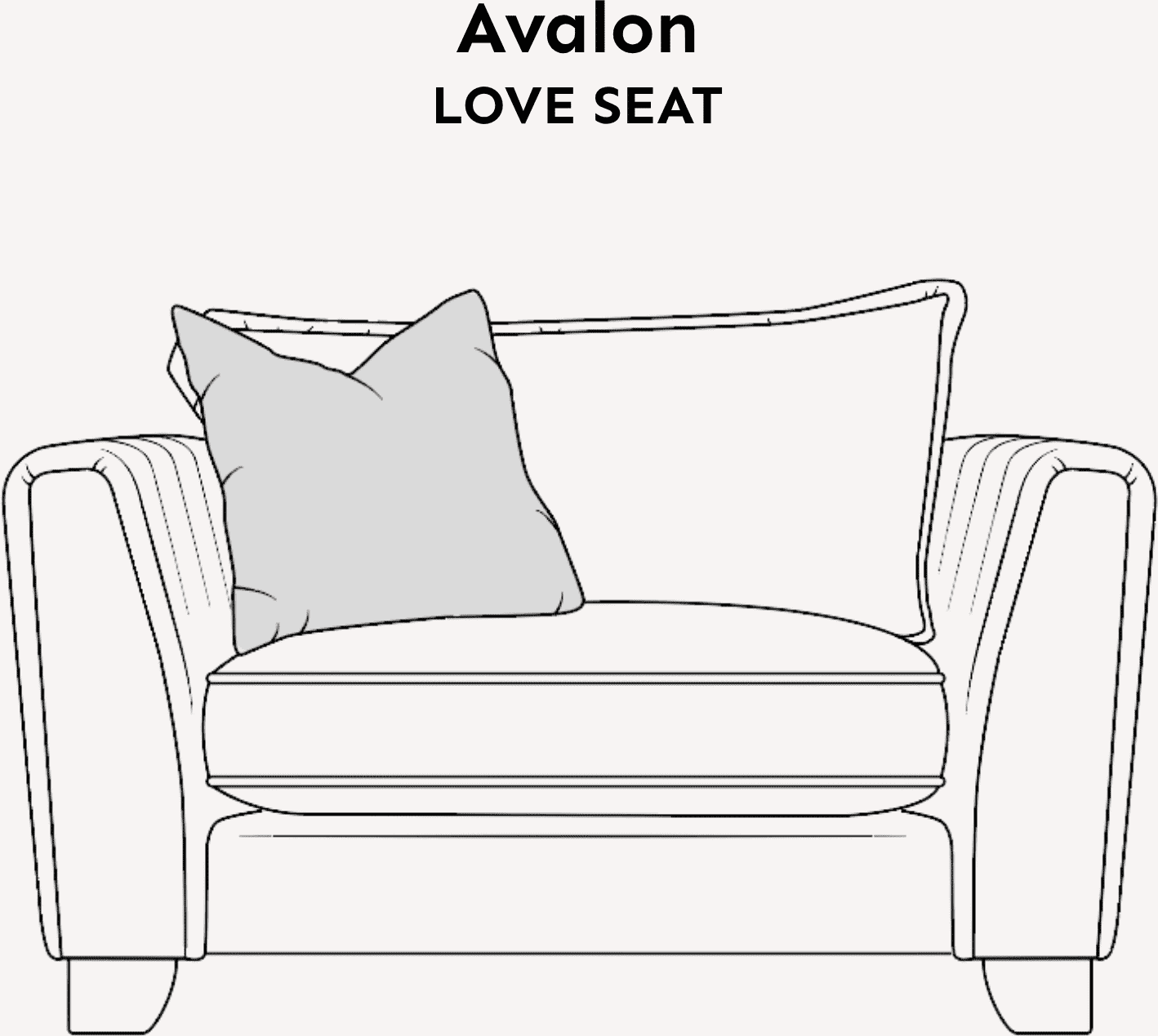 Avalon Charcoal Textured Velvet Sofa Range, Love Seat