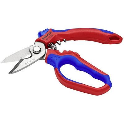 Knipex KNIPEX 95 05 20 SB Gewinkelte Elektrikerschere mit Mehrkomponenten-Hüllen, glasfaserverstärkt spiegelpoliert 180 mm 95 05 20 SB