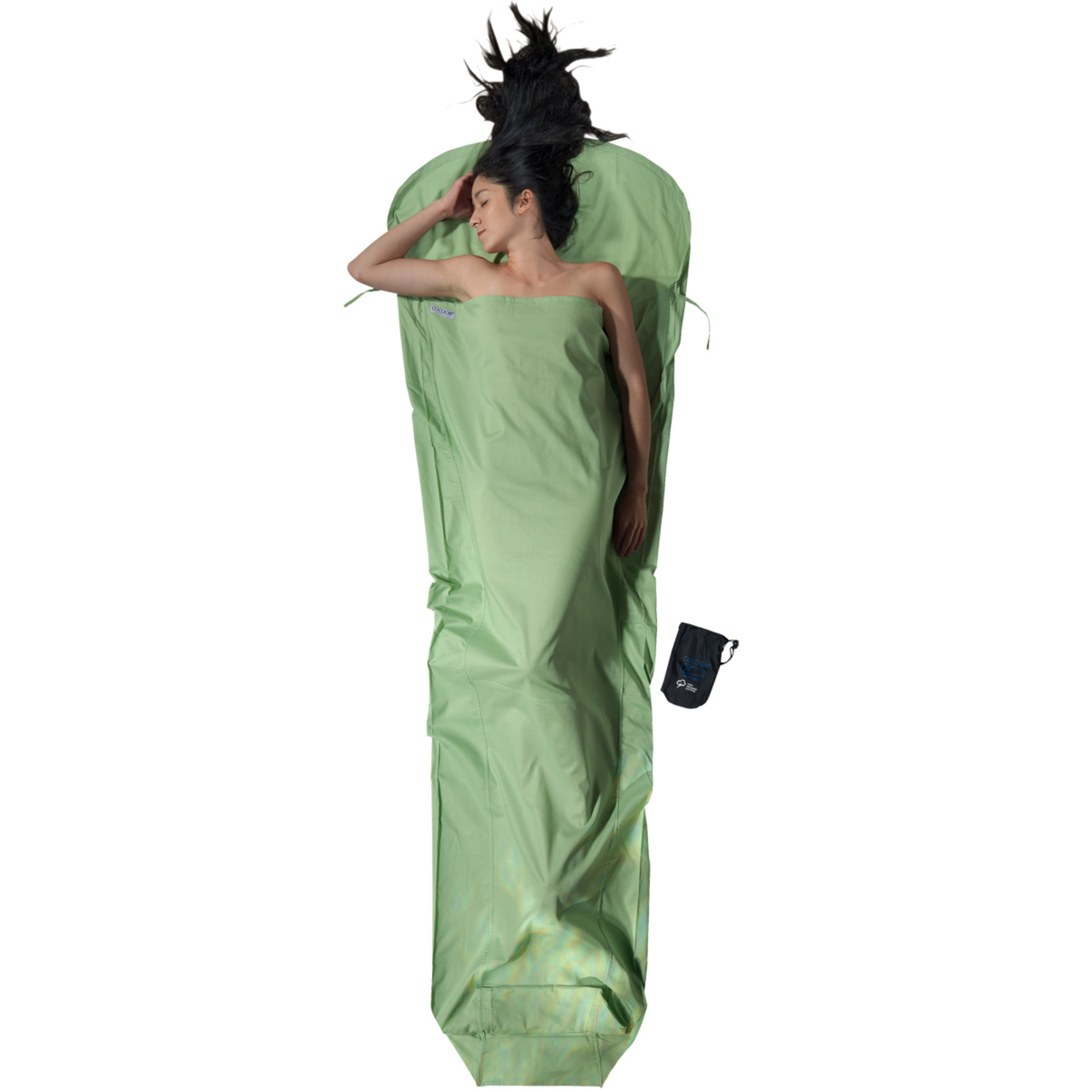 Cocoon MummyLiner Organic Cotton Schlafsack Hüttenschlafsäcke & Inlets gruen Größe MAX. 230CM Camping Hautfreundlich