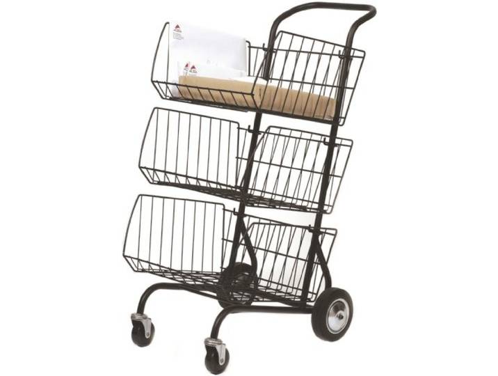 Alba Chariot a courrier roulant 3 corbeilles