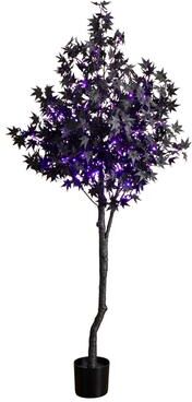 Nearly Natural 6-ft Pre-Lit Artificial Halloween Black Maple Tree with 300 Lights