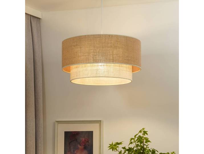 Hanglamp Boho Jute, dimbaar, bruin / roest, Woon-/ Eetkamer, Textiel / Stof / Zijde, Hanglamp