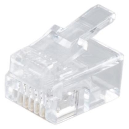 Shiverpeaks BASIC-S Modular-Stecker RJ12, ungeschirmt für Rundkabel, 6-polig, 6 Kontakte belegt, vergoldete (BS72050-R100)