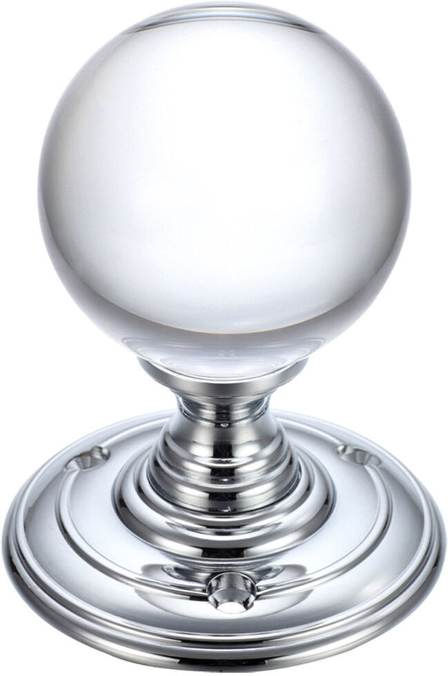 Fulton & Bray Door Knob Polished Chrome/Clear 7cm H X 7cm W