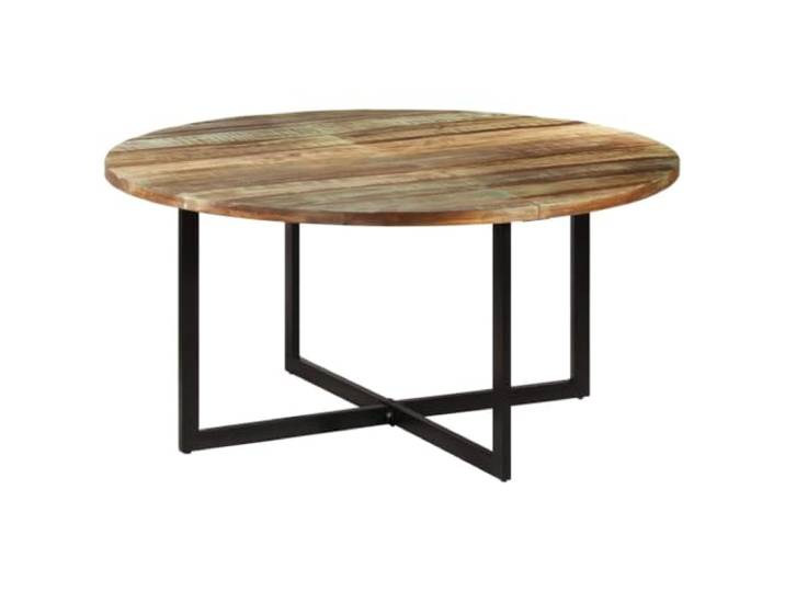 Todiikf Esstisch Rund 150x75cm Massivholz Altholz Tisch Metallgestell Rustikaler Küchentisch aus Altholz und Eisen für Küche sowie Esszimmer mit einzigartiger Farbgebung.