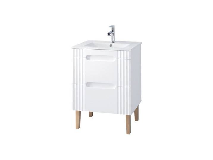 Meuble vasque à encastrer sur pieds 60 cm - Oceanie White