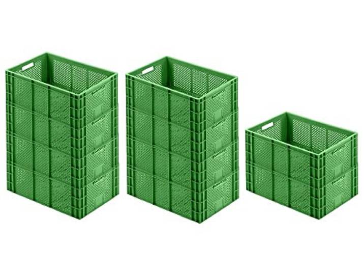 PROREGAL CHEFGASTRO SuperSparSet 10x Eurobehälter Obst- und Gemüsekasten HxBxT 22x40x60cm 43 Liter Grün Obst-Gemüsekiste, Obstkorb, Transportbox