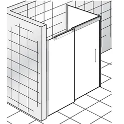 HSK K2 P Gleittür 2-teilig mit Seitenwand 21401xx