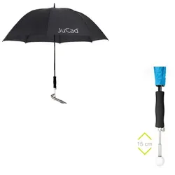 JuCad Regenschirm Teleskop schwarz mit Stift