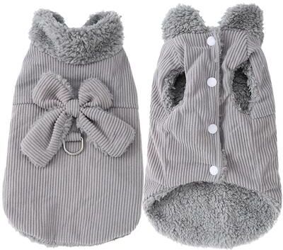 Uplift Essentials Fleece Lined Winter Corduroy Pet Vest gray l