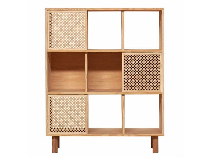 Petite bibliothèque en bois massif en bois naturel 98 cm Non verni