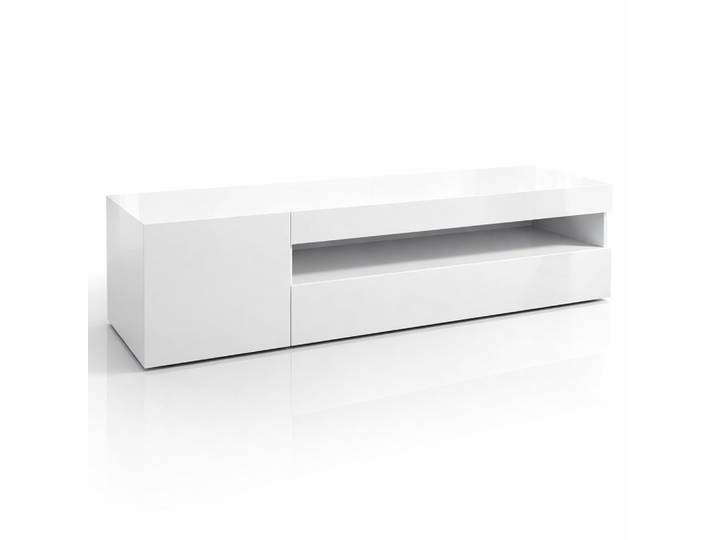 Lowboard GOODPRODUCT LORENZO 1, TV-Board, TV-Kommode, TV-Schrank, TV-Unterschrank, TV-Möbel , weiss (weiß hg), B:157cm H:45cm T:40cm, Spanplatte, Sideboards, Lowboard, Modernes lackiertes Hochglanz TV-Board, grifflos, Breite 155 cm