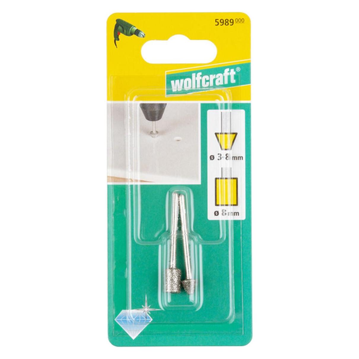 wolfcraft 1 Schleifstifte-Set diamant, 2tlg. (5989000)