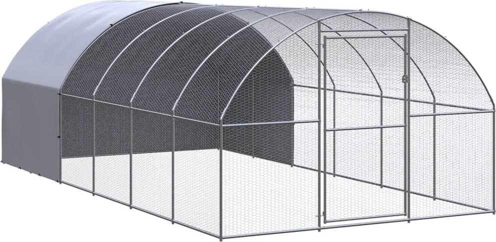 Outdoor-Hühnerstall 3x6x2 m Verzinkter Stahl