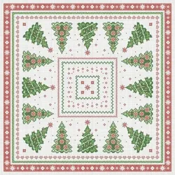 Mank Tischdecke Airlaid Gina, 80 x 80 cm, 20 Stück - Mitteldecke stoffähnlich Weihnachten