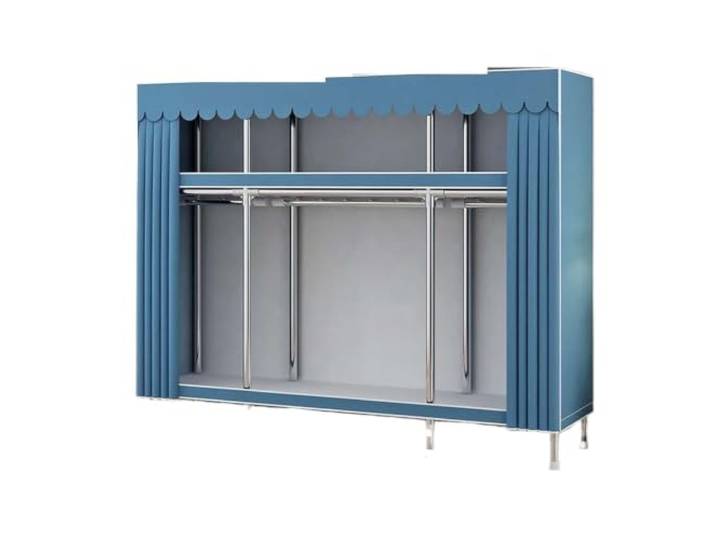 Einfacher Kleiderschrank mit Stahlrahmen, einfache Montage(Color-01-L165)