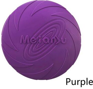 Inspired Living Durable Dog Flying Disc Silicone Dog Toy For Fetch And Training purple s