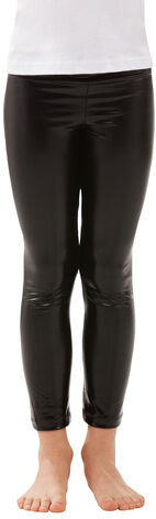 Kinder-Lack-Leggings, schwarz
