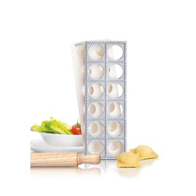 Ravioliform GEFU "TASCA", grau, B:10,8cm L:30,2cm, Aluminium, Kunststoff, Naturmaterial, Küchenformen, platzsparendes Design, ideal für Ravioli und Maultaschen