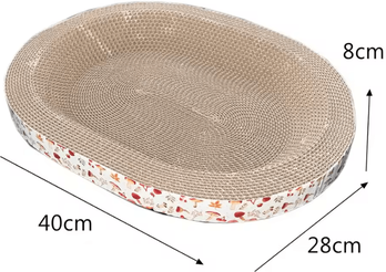 Inspire Essentials PurrEase Oval Cat Scratching Lounge Board white Mushroom