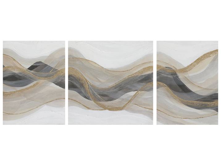 Gemälde Abstrakte Wellen in Naturtönen image LAND