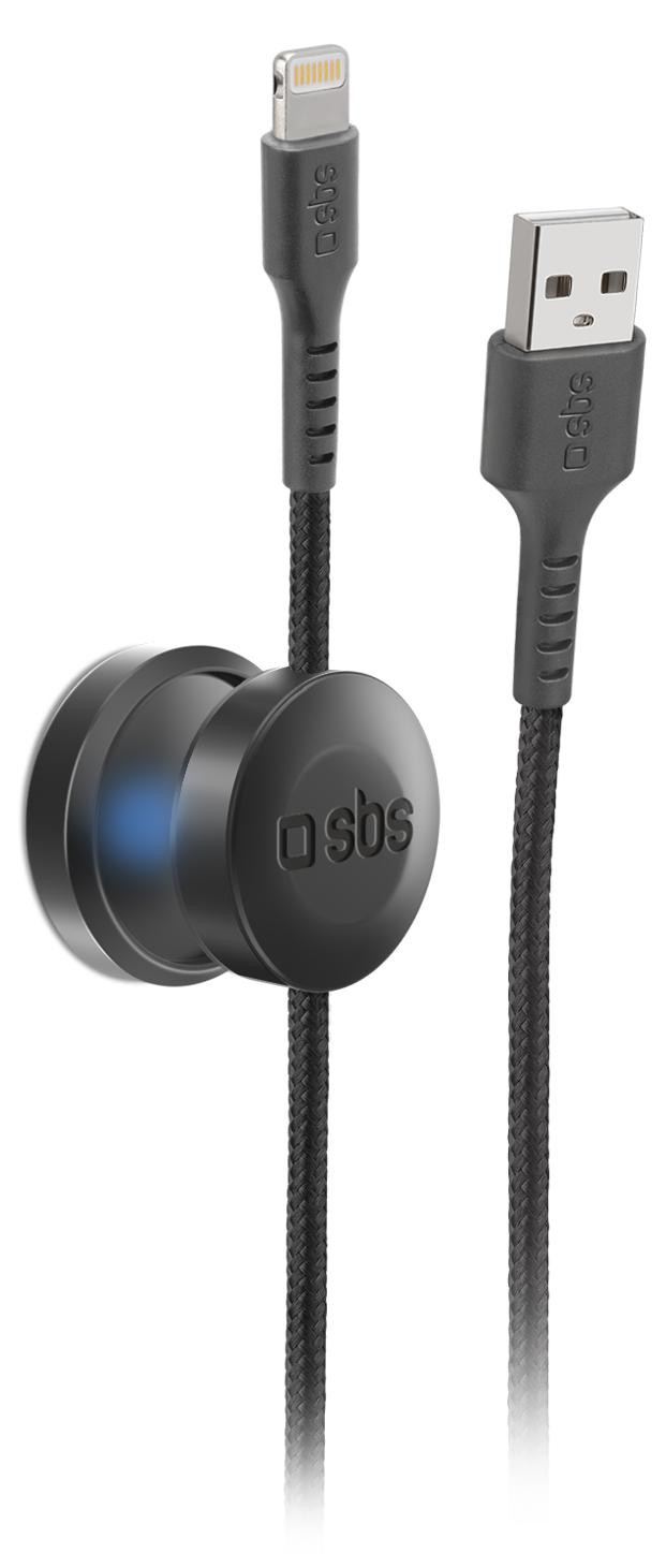 SBS USB-naar-Lightning-kabel met magnetische houder