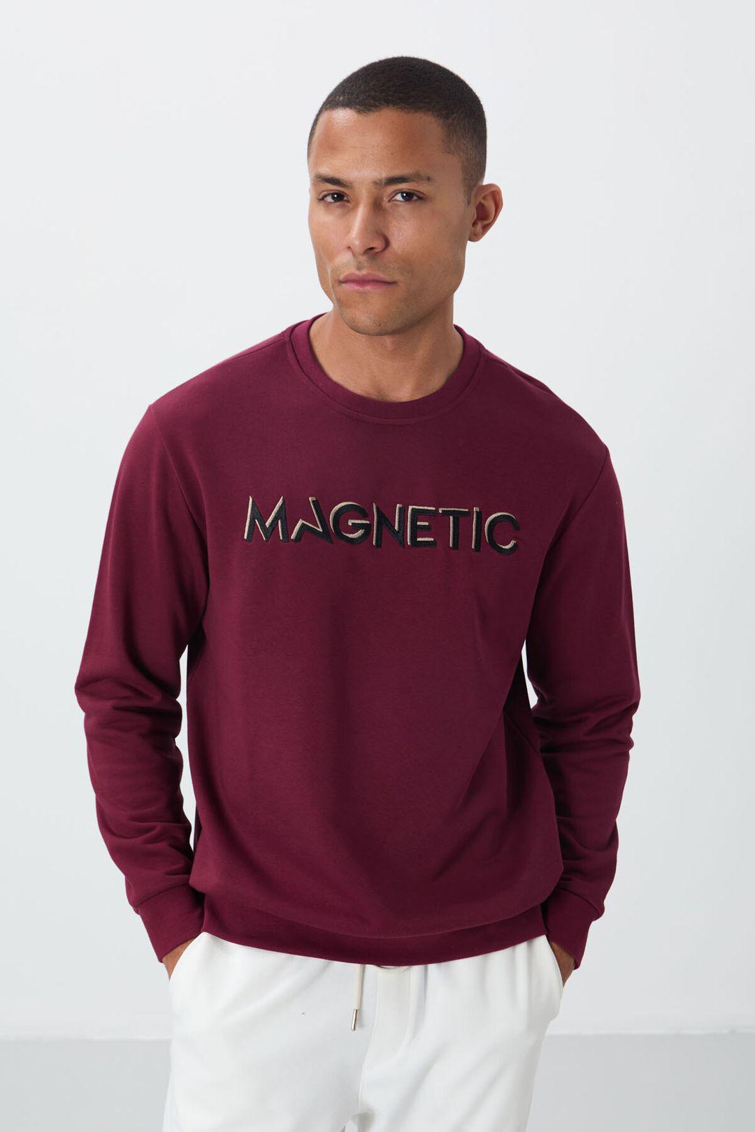 Herren Sweatshirt mit Rundhalsausschnitt und Print