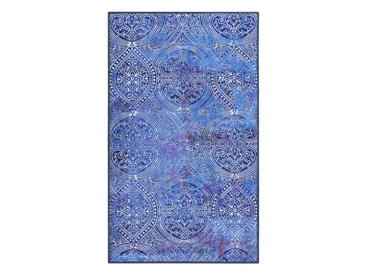 Tapis de bain motif paisley bleu vintage 80x150