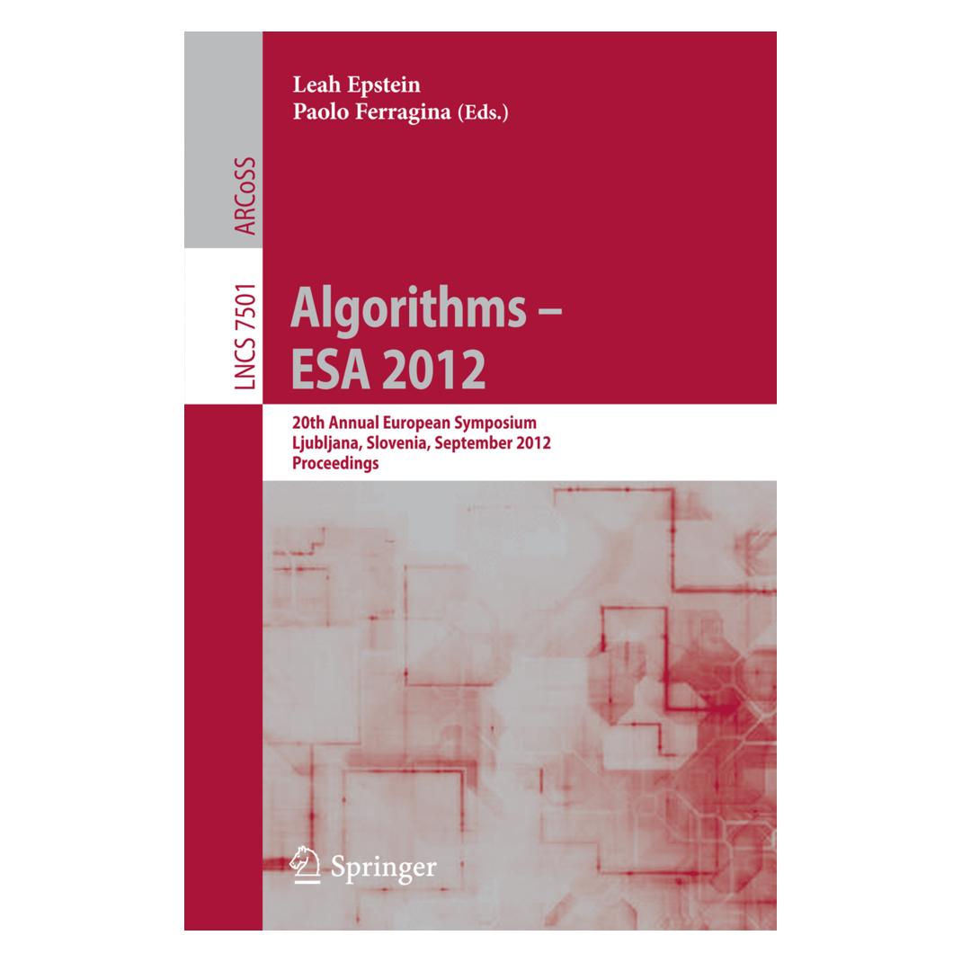 Springer Algorithms -- ESA 2012 (Englisch, Softcover, Leah Epstein, Paolo Ferragina) (55494267)