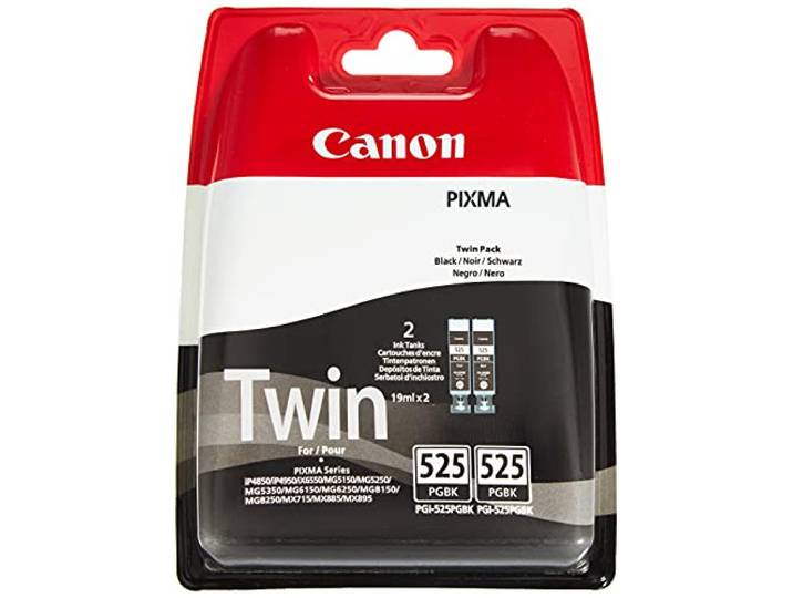 Canon PGI-525 TWIN Pack de 2 cartouches (2x Noir) Certifié Canon (Plastique Obsolète 2018)