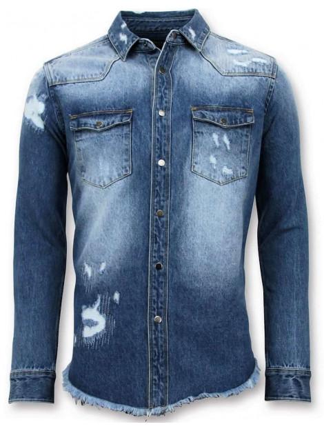 Enos Lange spijkeroverhemd denim
