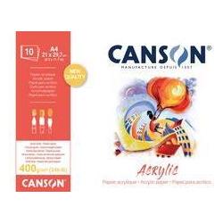 Canson Zeichenpapierblock Acrylic, 400 x 500 mm, 400 g/qm 10 Blatt, Leinwandkörnung, an der kurzen Seite (C31067P008)