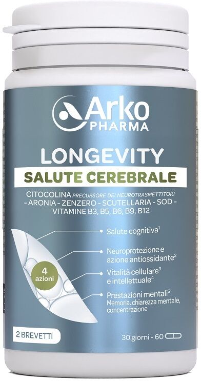 ARKOFARM Srl Arkopharma Longevity Salute Cerebrale, 60 Capsule
