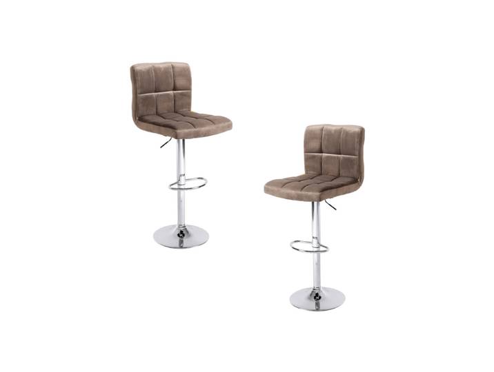 2er Set Casper Samt Hocker - Gris clair