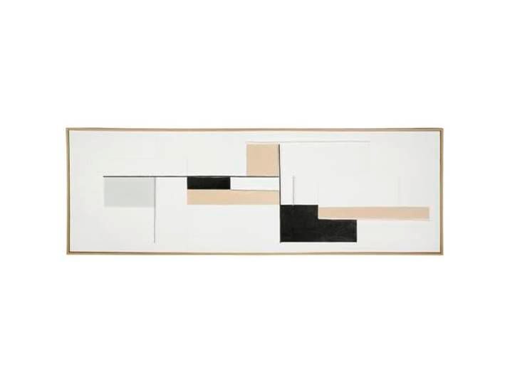 GILDE Bild Tunis - Leinwand - rechteckig - Höhe 52cm x Breite 152cm - sandig strukturiert - weiß - Wanddekoration