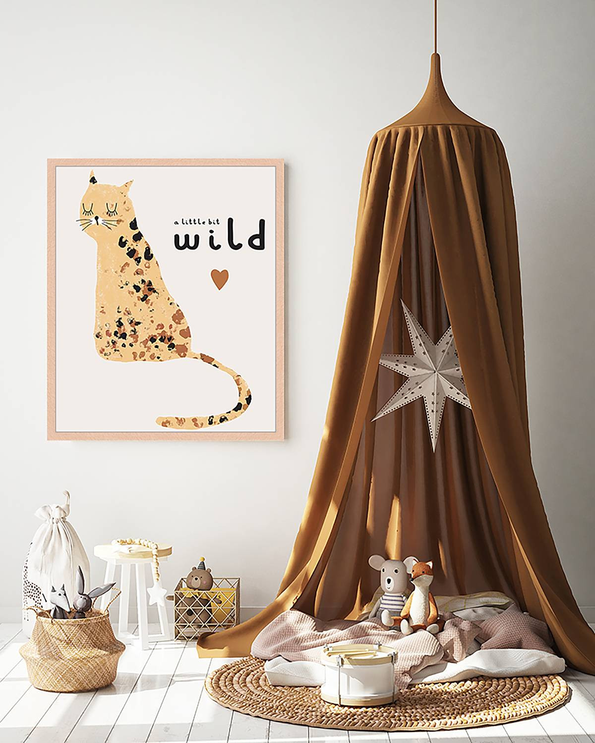 home24 A Little Bit Wild abstracte wanddecoratie in meerdere kleuren, 53 x 63 cm