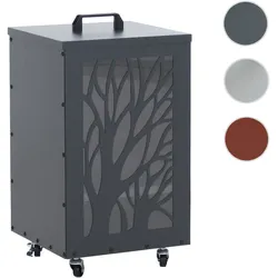 Pelletbehälter HWC-Q30 Bäume, Pelletbox Aufbewahrungsbox für z.B. Tierfutter, Rollen Füße 64x36x36cm ~ anthrazit
