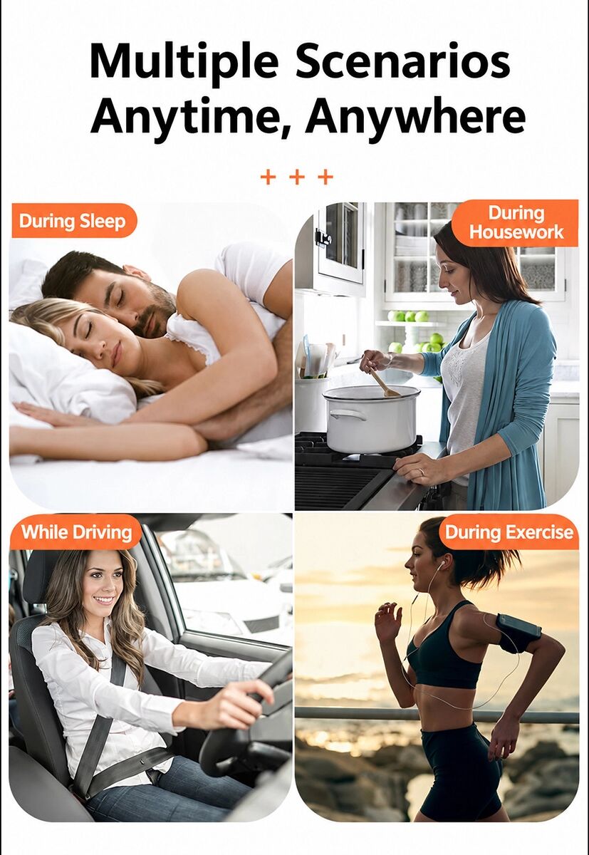 INF Wiederaufladbarer Taillen- und Bauchmassagegürtel mit beheizter 3‑Stufen-Funktion, verstellbarer 360° Vibration, 2000mAh