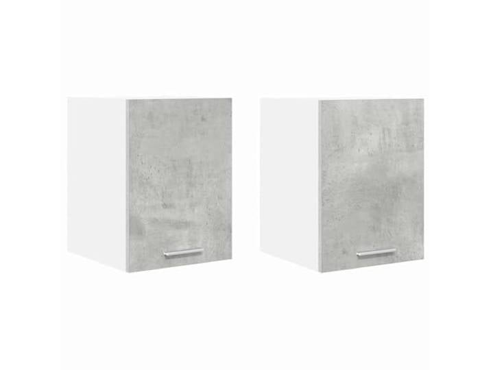 IBUQDDV Hängeschrank 2 STK. Betongrau und Weiß Holzwerkstoff Modernes Design, viel Stauraum, schlichte rechteckige Form, glatte Oberfläche, Küchenutensilien, Geschirr, einfache Pflege