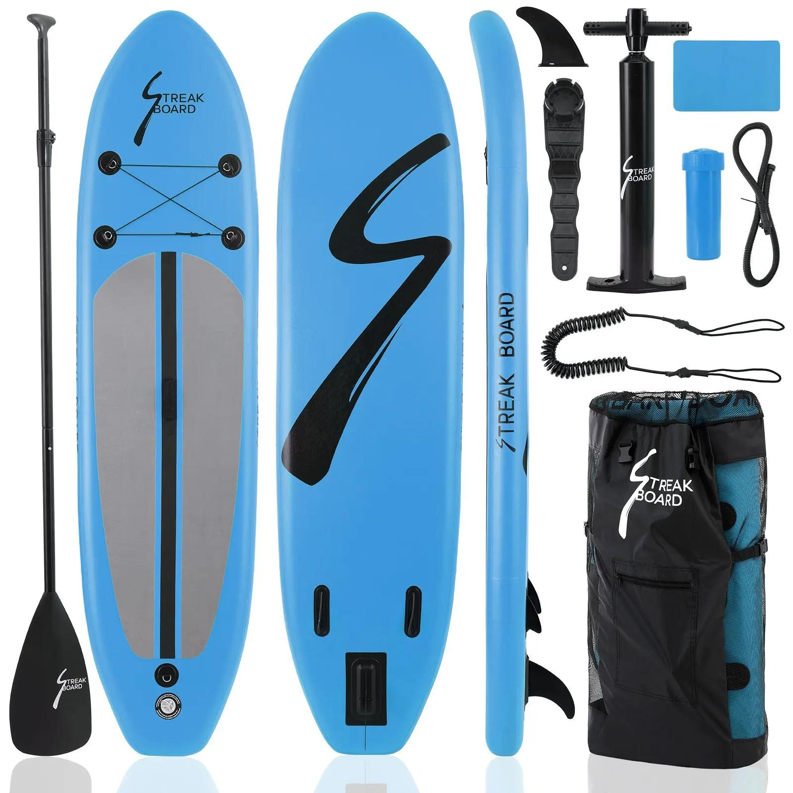 Aufblasbares SUP Board - Stand Up Paddle Board 305 cm - Ultraleichtes Single Layer - Rutschfestes Deck - Komplettes Zubehörset - Für Alle Könnerstufen - Blau
