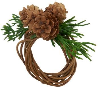 Saro Lifestyle Woodland Wonder Pine Cone Napkin Ring (Set of 4) - Brown